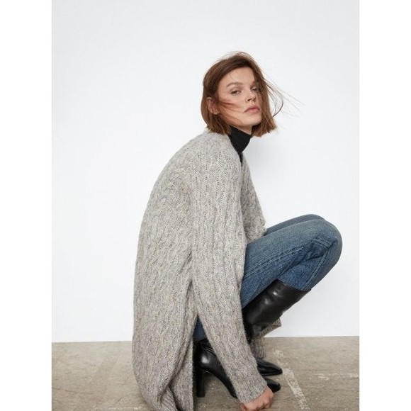Zara Sweaters Zara Cable Knit Jacket Cardigan M Poshmark